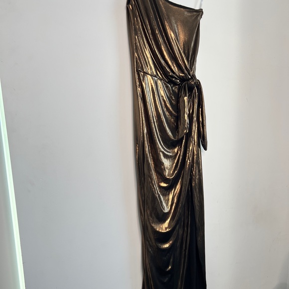 Revolve Nookie One Shoulder Metallic Dress - Picture 3 of 6
